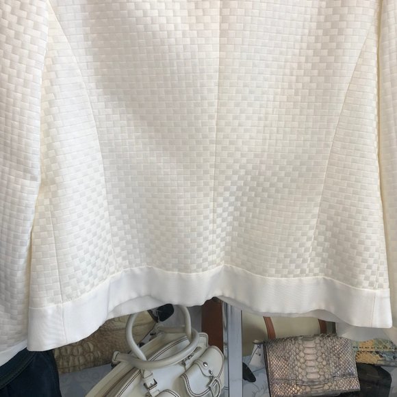 ARMANI COLLEZIONI Cream Cotton/Silk Blend Blazer - Picture 8 of 8